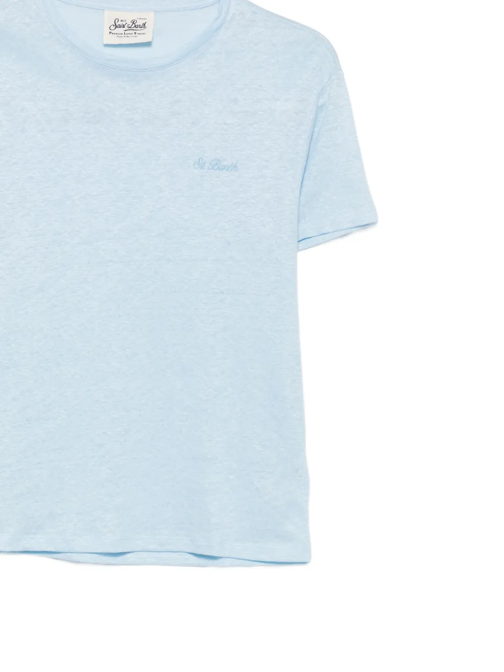 MC2 Saint Barth embroidered linen T-shirt Blauw
