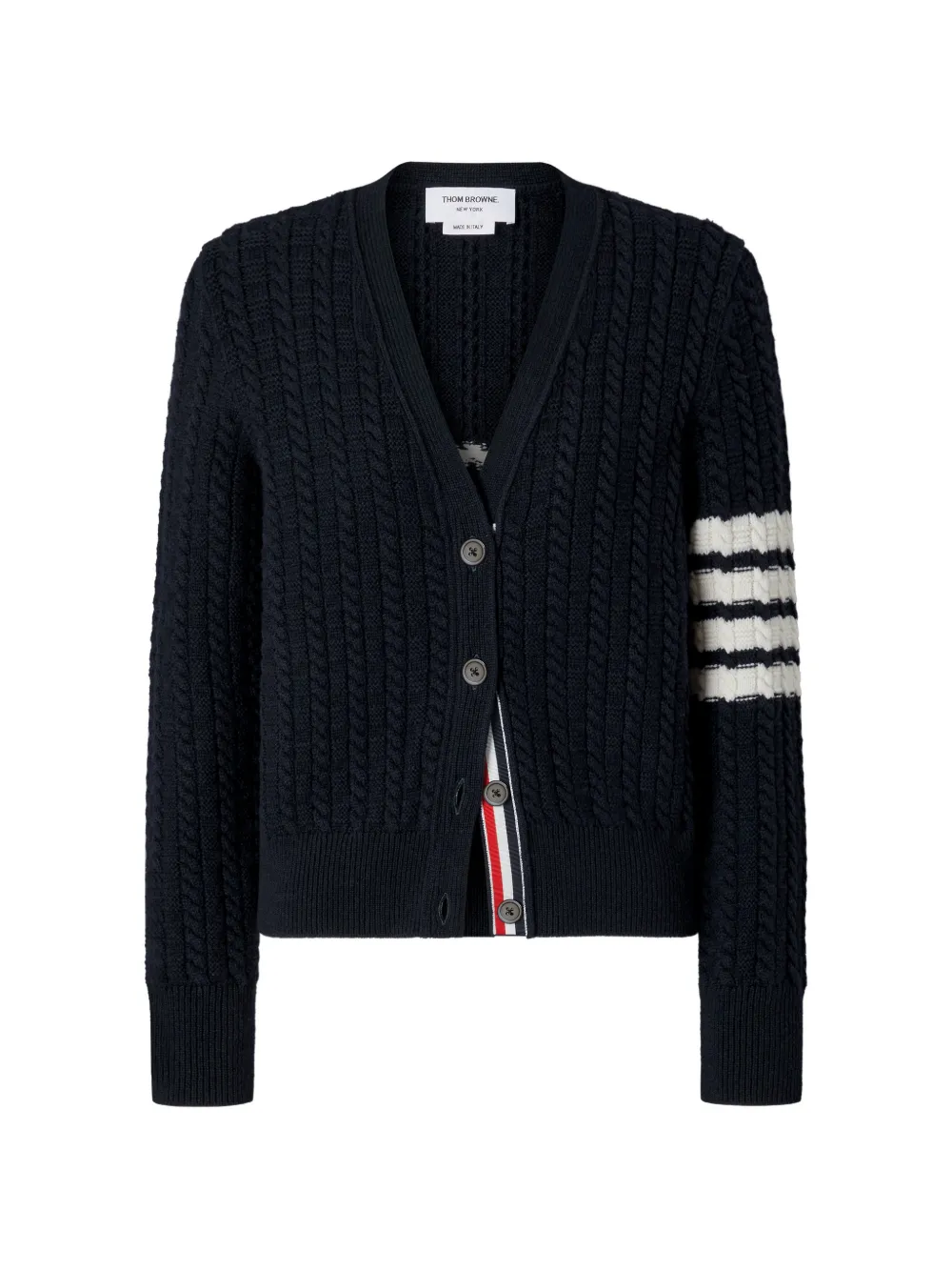 Thom Browne merino-wool 4-Bar anchor-intarsia cardigan - Blue