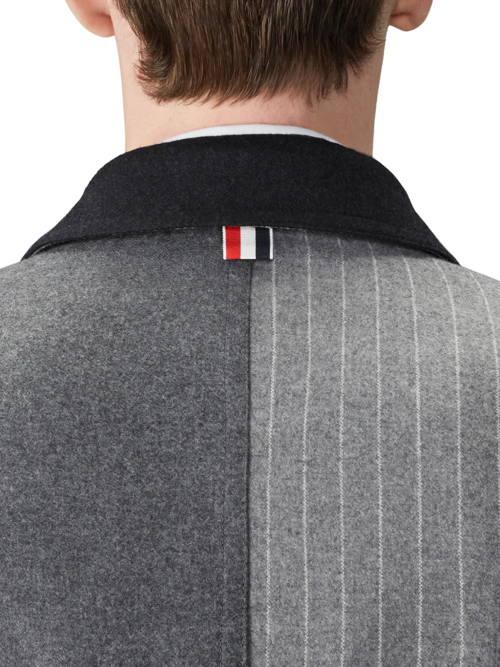 Thom Browne Flanellen jack met bankerstreep en fun-mix Grijs