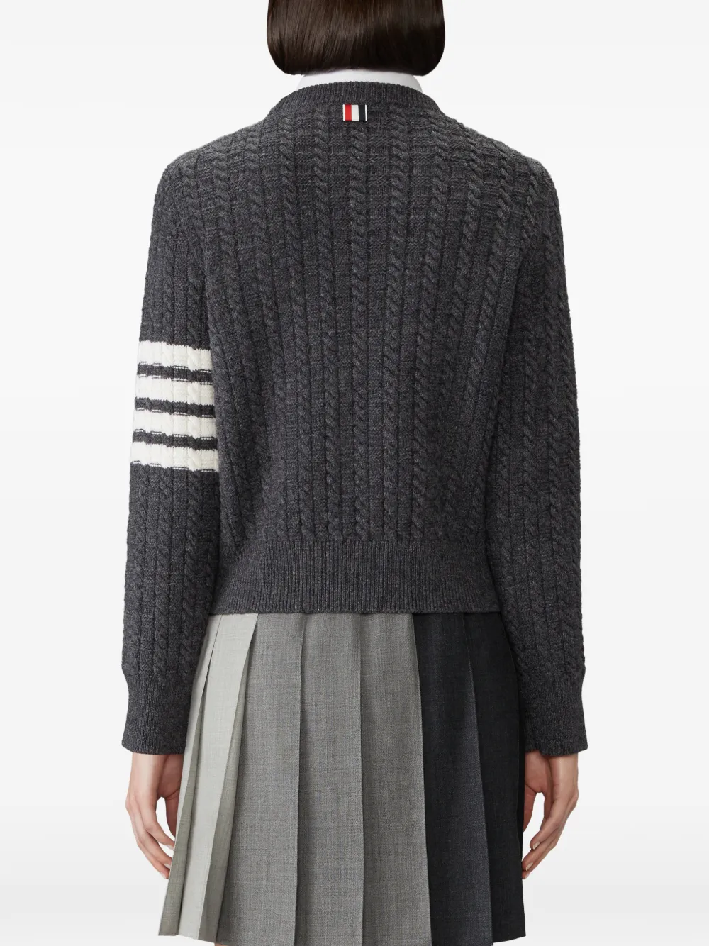 Thom Browne 4-Bar intarsia pullover van merinowol Grijs