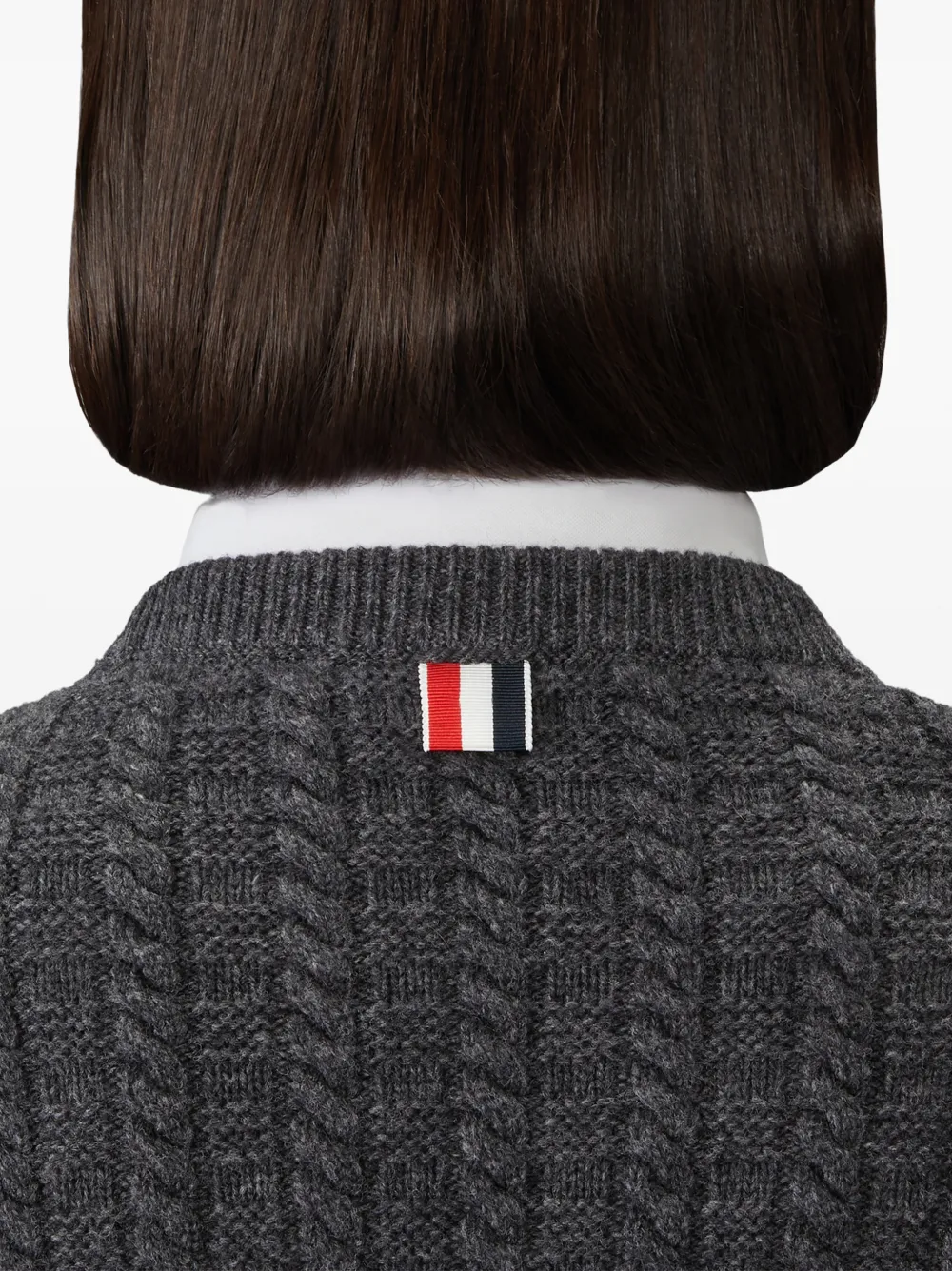 Thom Browne 4-Bar intarsia pullover van merinowol Grijs