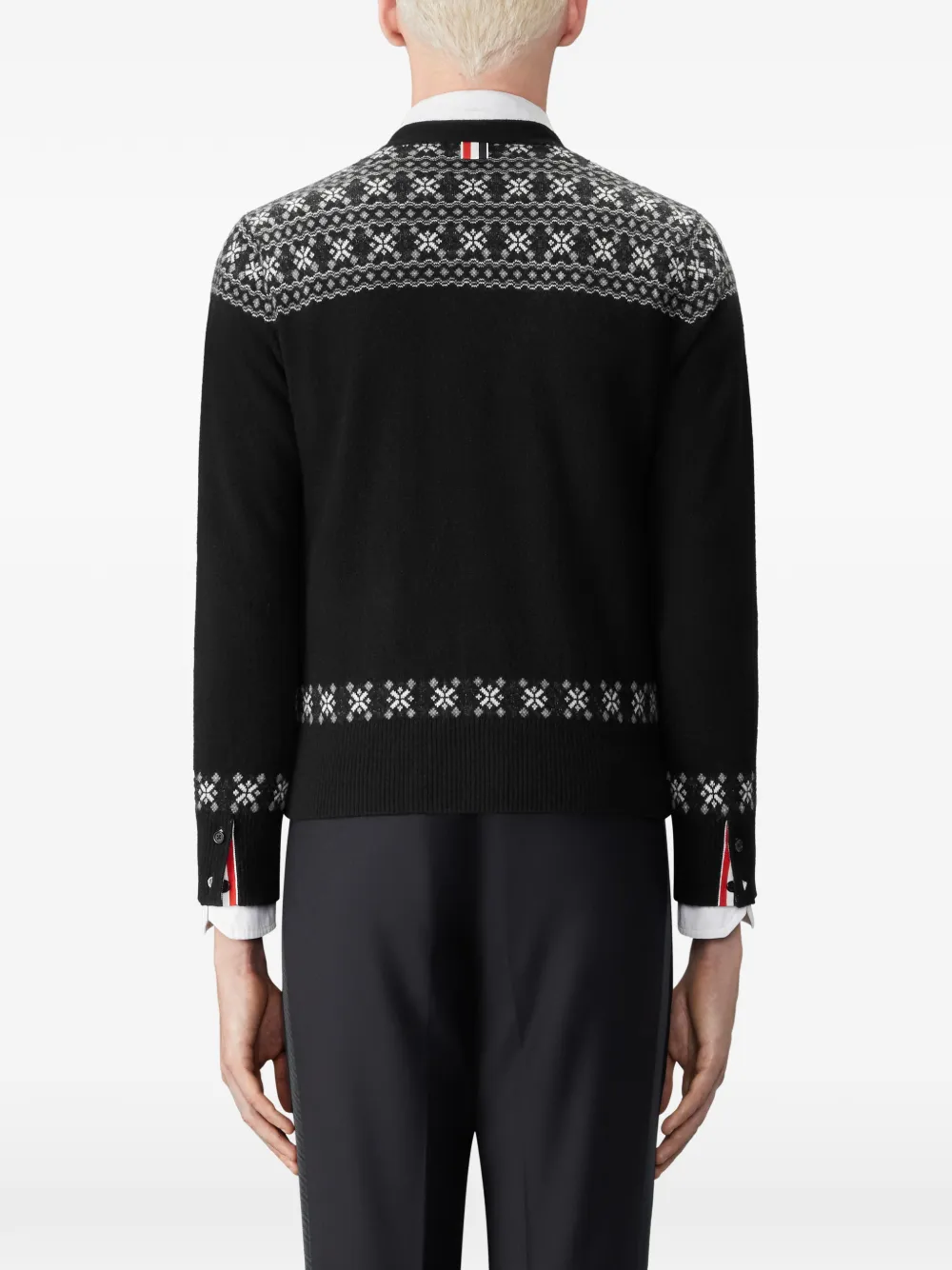 Thom Browne Fair Isle gebreid vest met jacquard Zwart