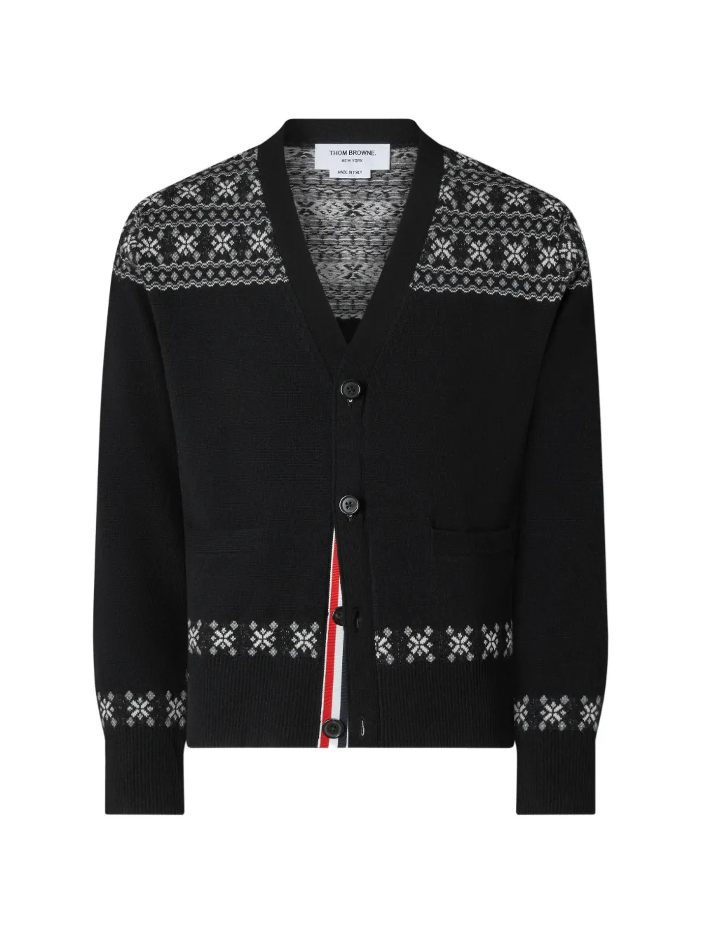 Thom Browne Fair Isle jacquard cardigan - Nero