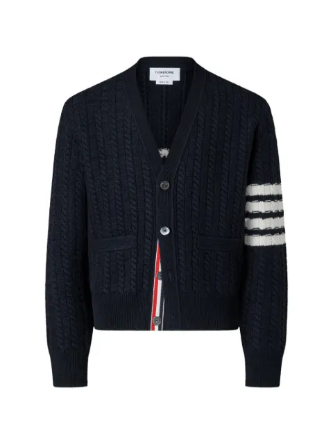 Thom Browne merino-wool 4-Bar intarsia Anchor cardigan
