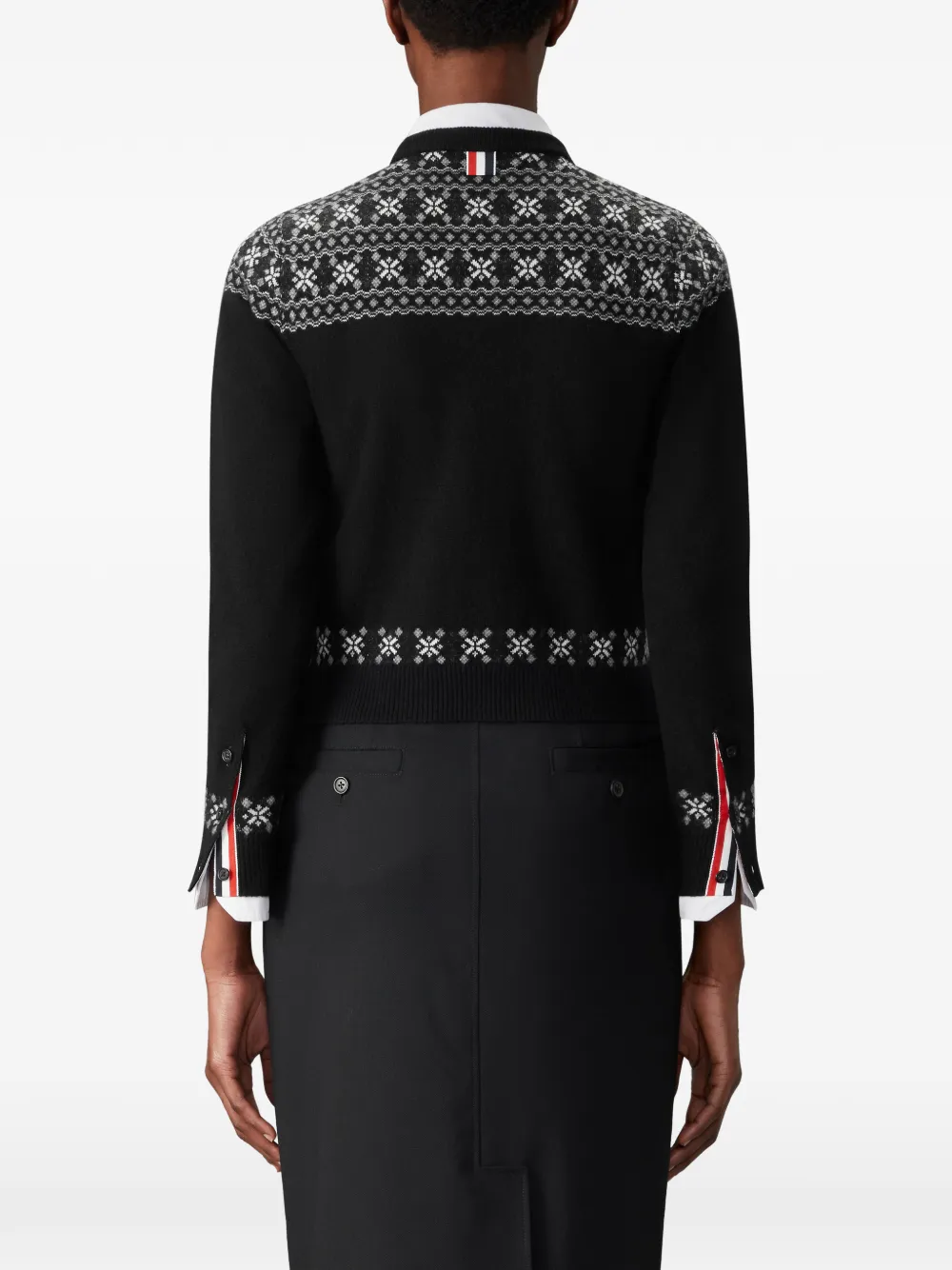 Thom Browne Kasjmier Fair Isle vest met jacquard Zwart