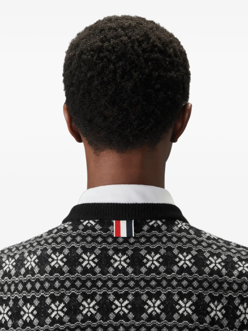 Thom Browne Kasjmier Fair Isle vest met jacquard Zwart