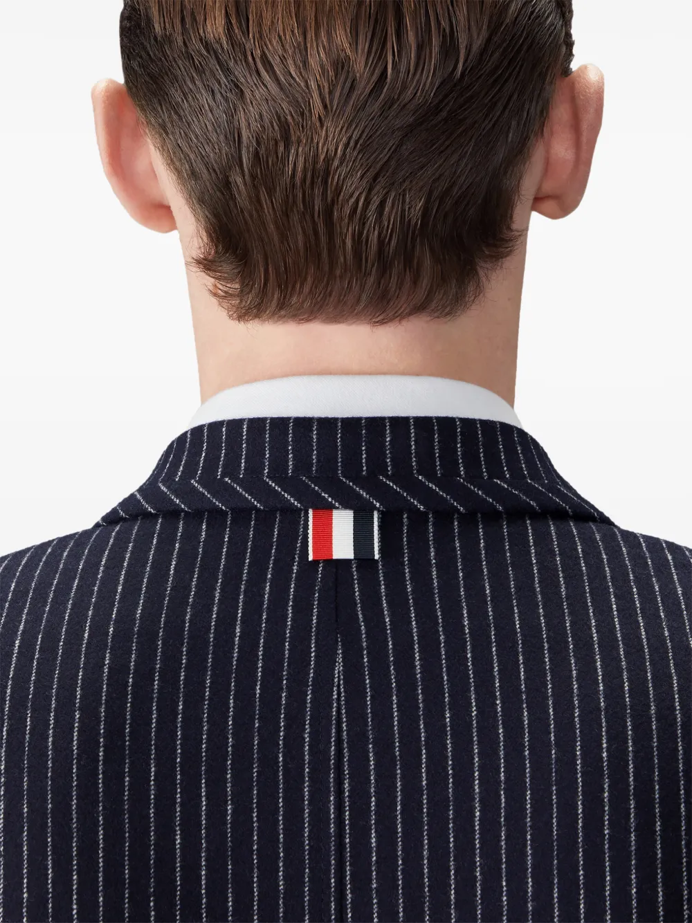 Thom Browne Flanellen sportjas met krijtstreep en armband Blauw