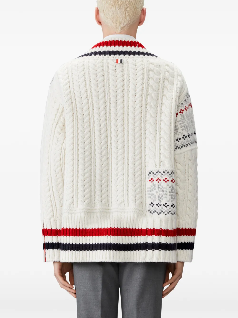 Thom Browne Fair Isle kabelgebreide pullover van merinowol Beige