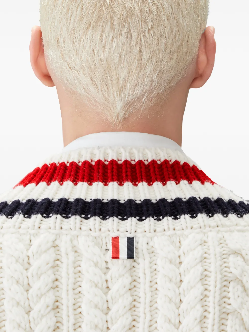 Thom Browne Fair Isle kabelgebreide pullover van merinowol Beige