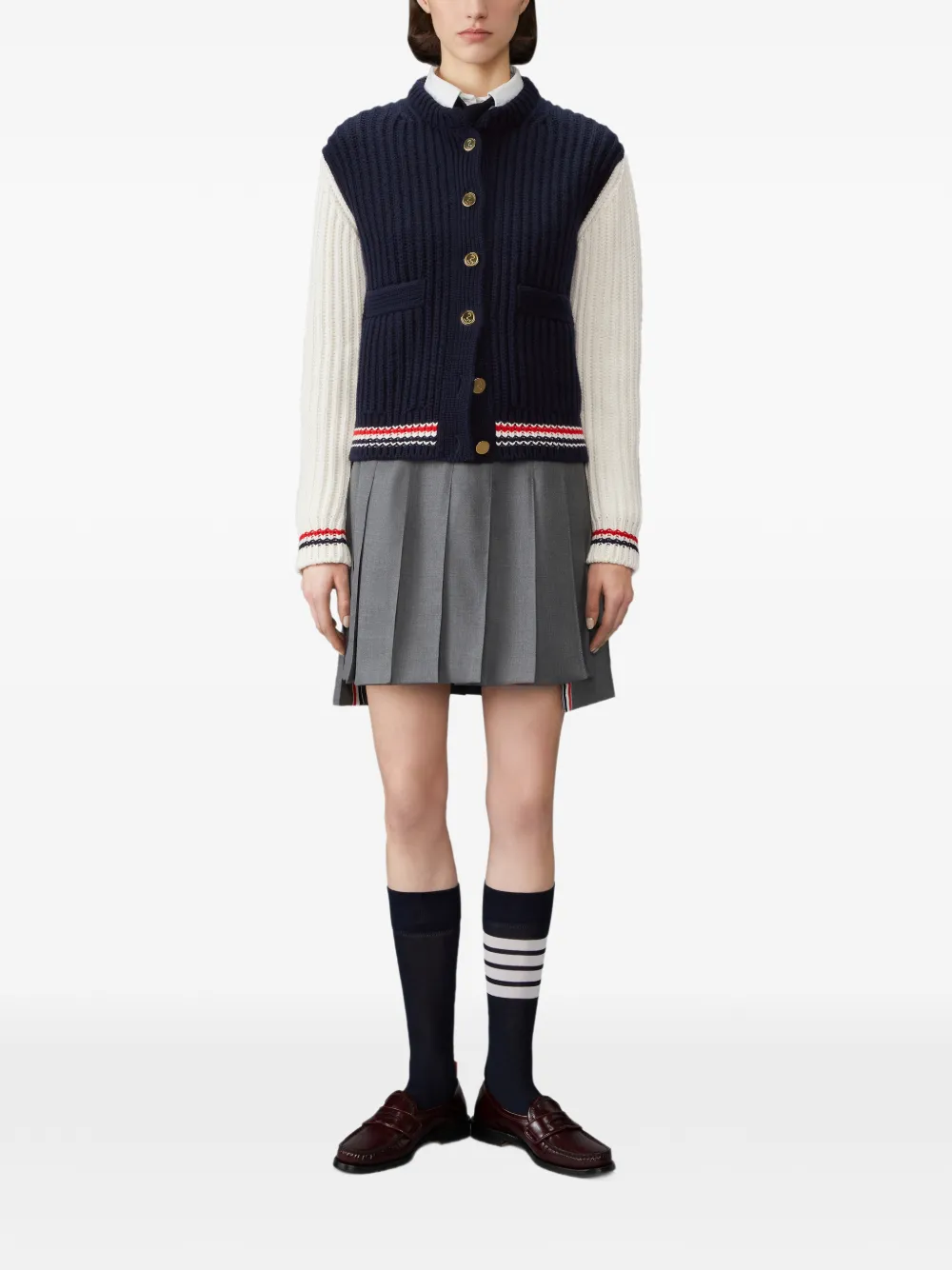 Thom Browne Grofgebreid vest Blauw