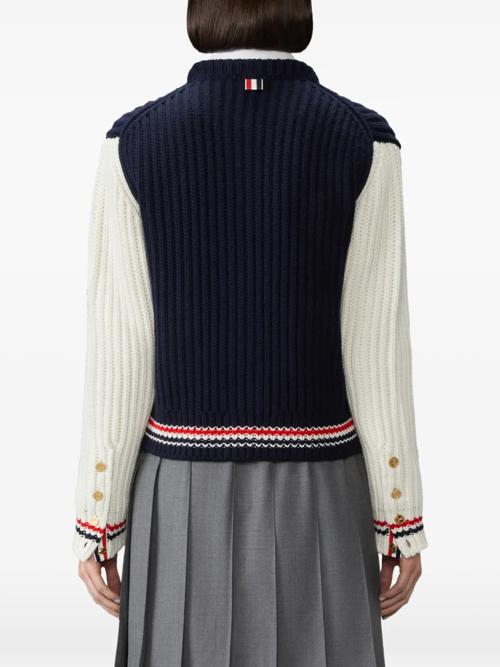 Thom Browne Grofgebreid vest Blauw