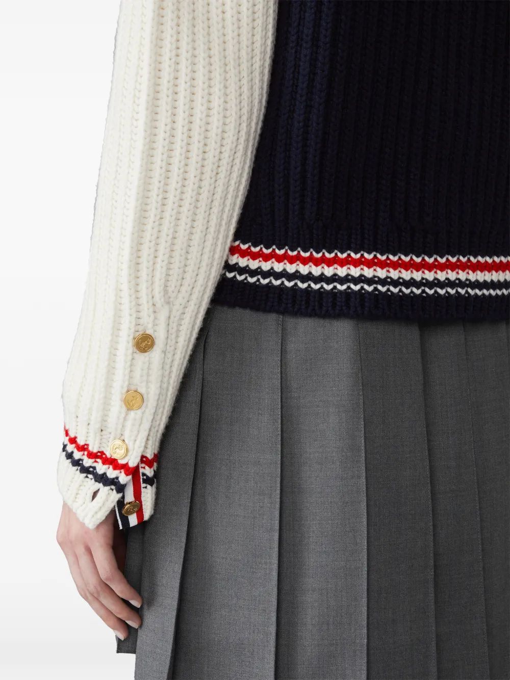 Thom Browne Grofgebreid vest Blauw