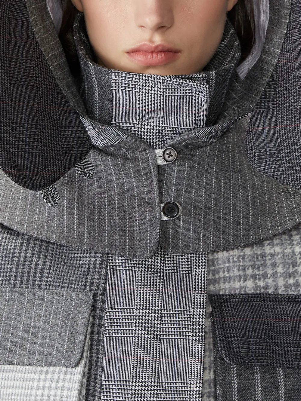 Thom Browne Funmix wollen cropped parka met gedraaid effect Grijs