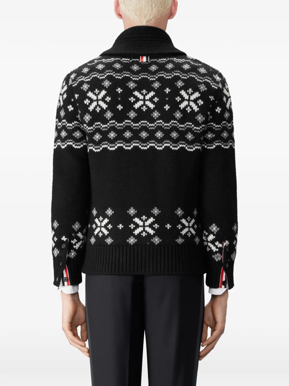 Thom Browne Icelandic Fair Isle kasjmier vest Zwart