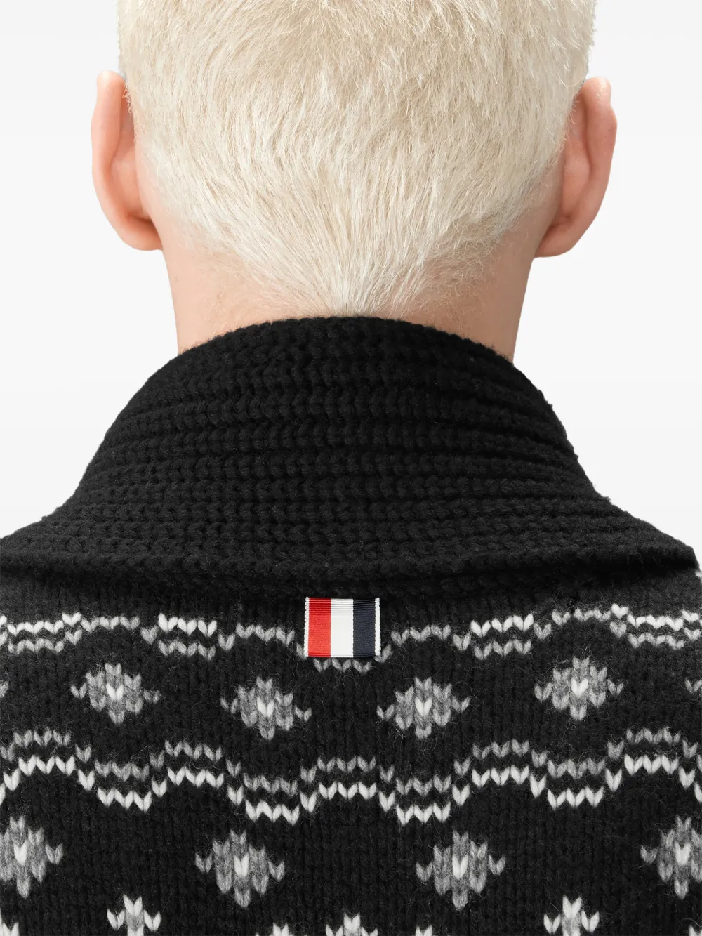 Thom Browne Icelandic Fair Isle kasjmier vest Zwart