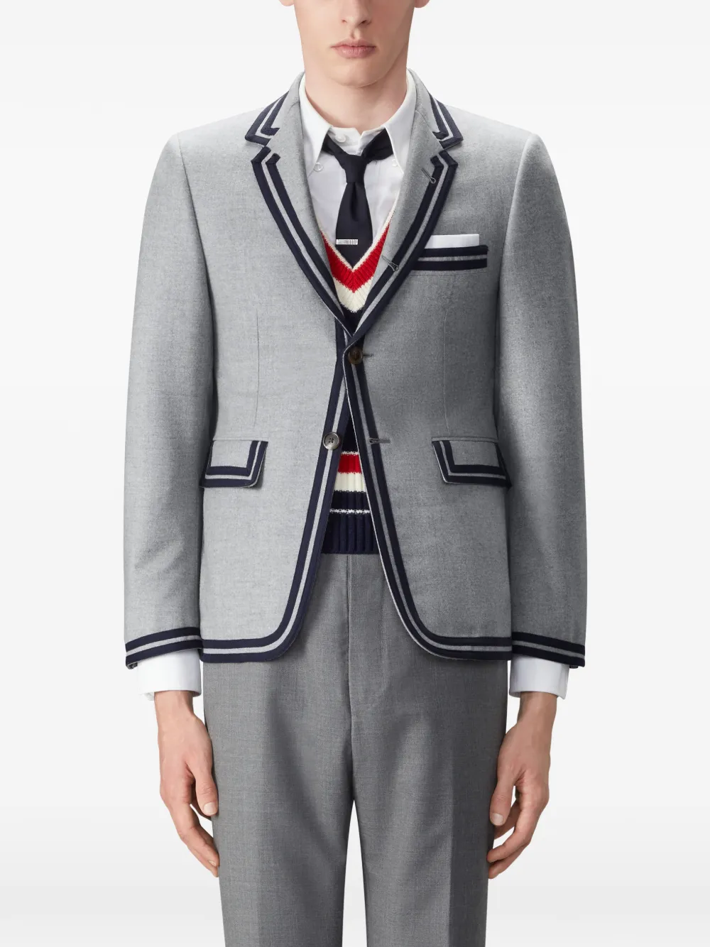 Thom Browne Wollen flanellen sportjas met kreuken Grijs