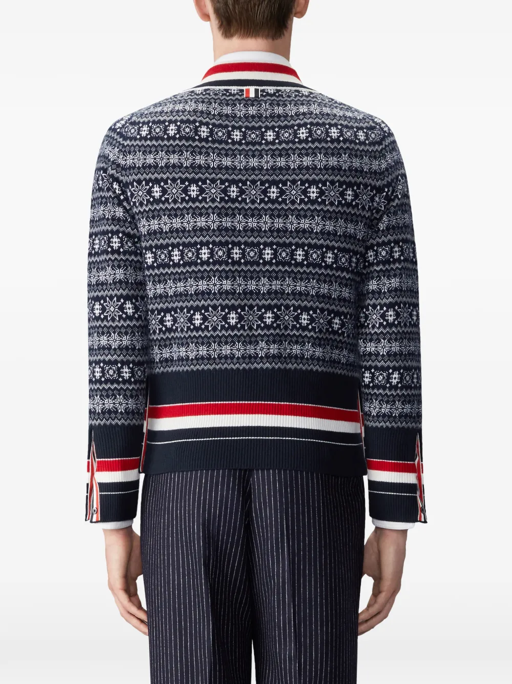 Thom Browne Kasjmier trui met jacquard en sneeuwvlok Blauw