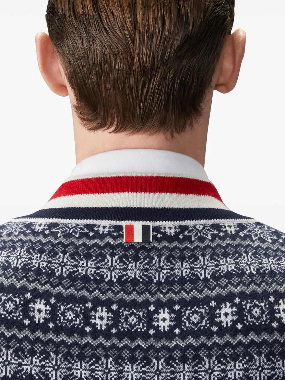 Thom Browne Kasjmier trui met jacquard en sneeuwvlok Blauw