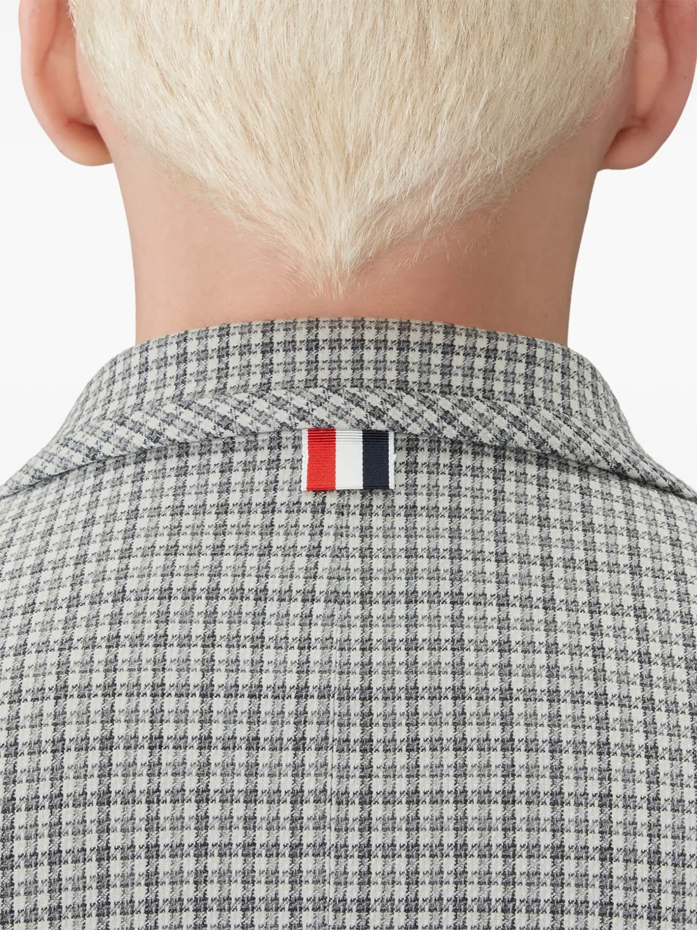 Thom Browne wool pique gunclub check jacket with armband Grijs