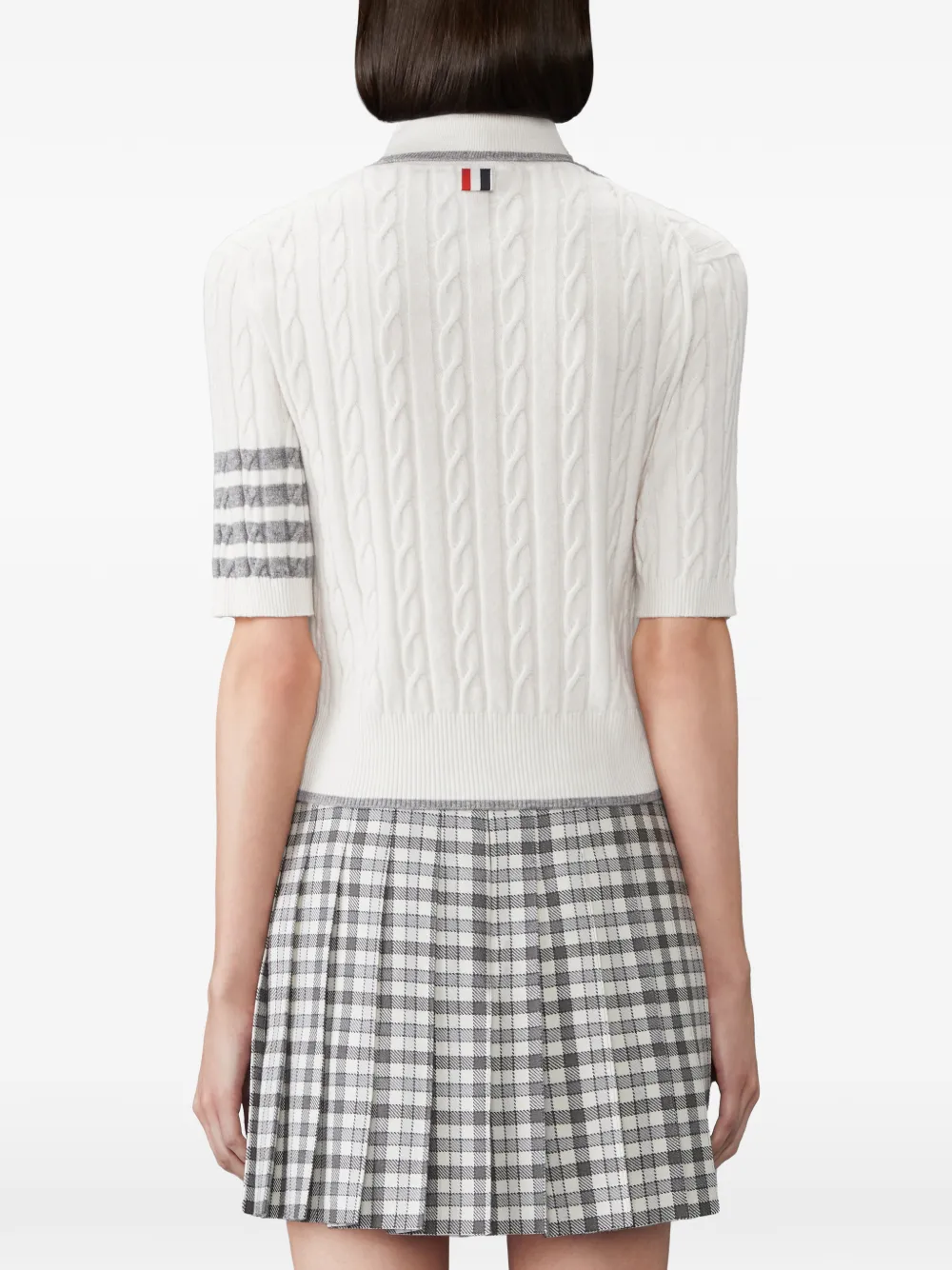 Thom Browne 4-Bar Baby kasjmier coltrui met stiksels Wit