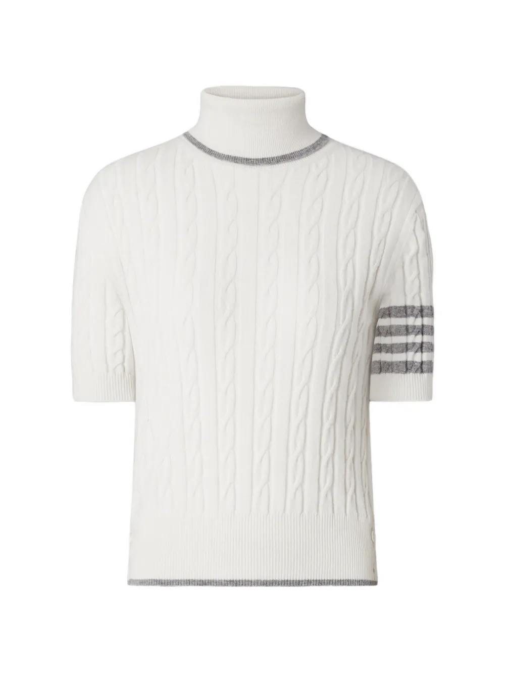 Thom Browne cashmere 4-Bar baby cable-stitch turtleneck sweater - Bianco