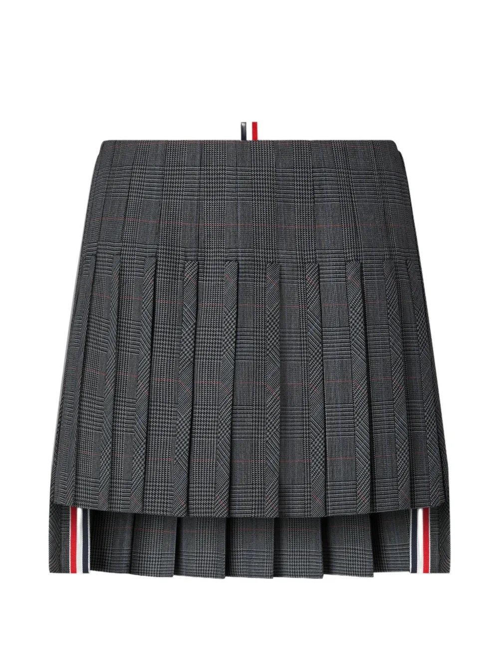 Thom Browne Minigonna plissettata in lana a vita alta - Grigio