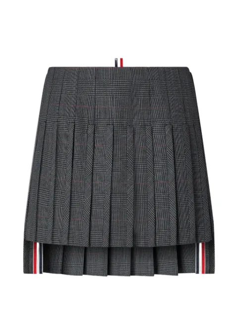 Thom Browne high twist wool low-rise pleated mini skirt