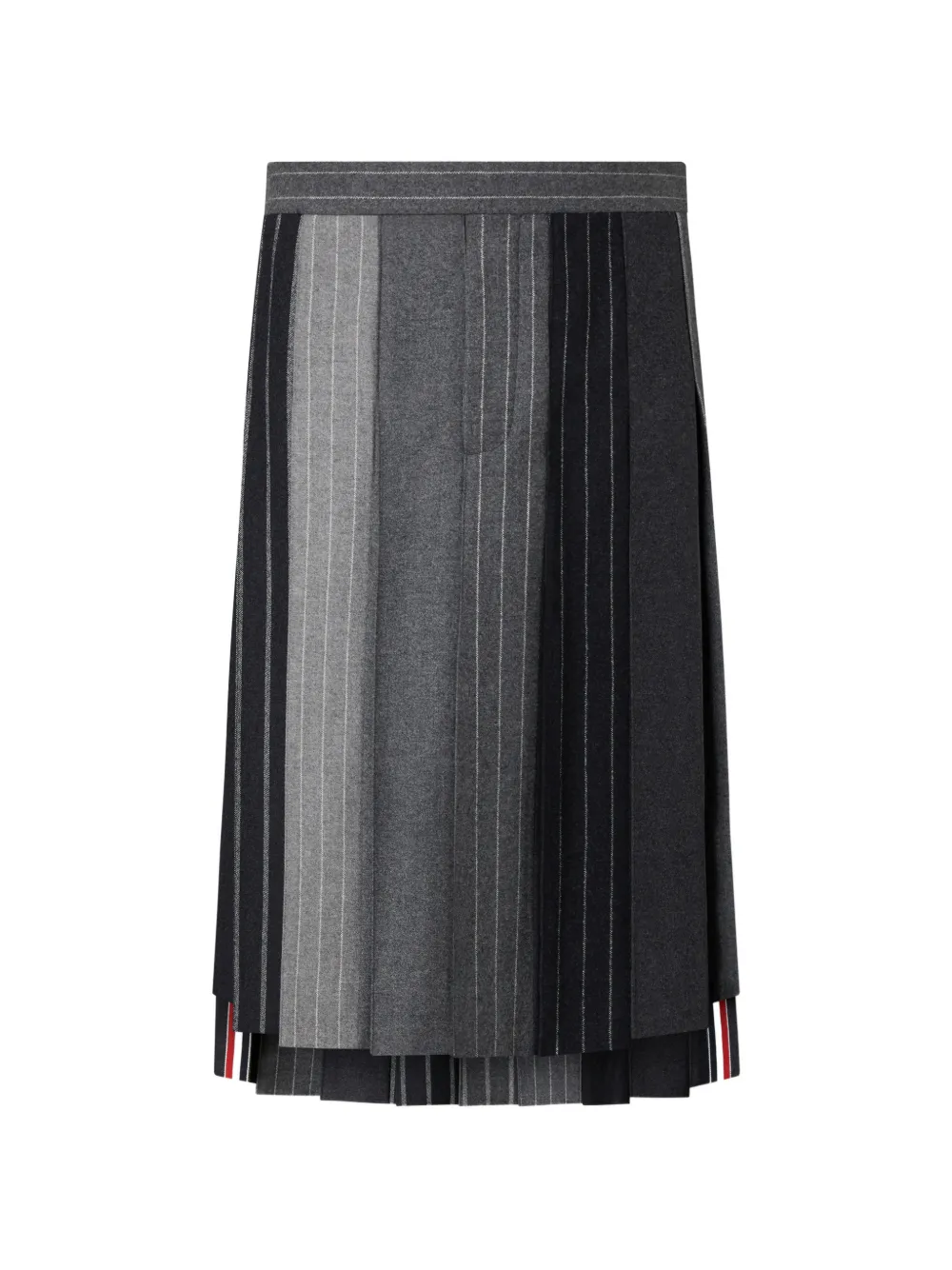 Thom Browne Gonna plissettata Banker a righe - Grigio