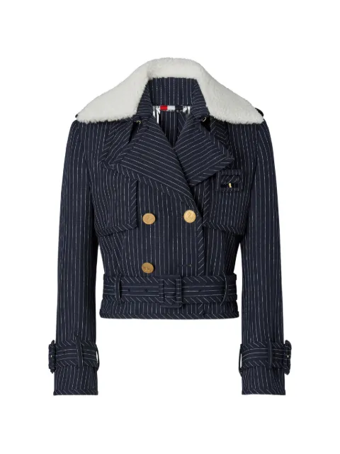 Thom Browne high twist wool cropped trench