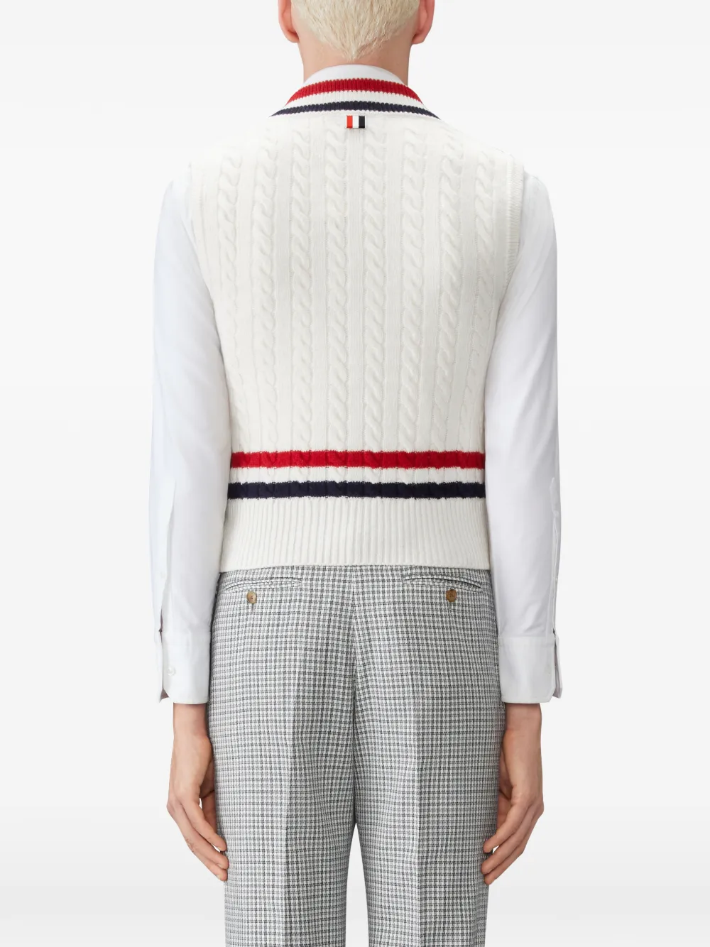 Thom Browne Wollen top met RWB-streep Wit