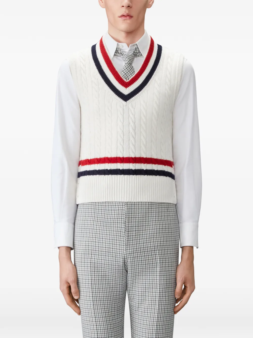 Thom Browne Wollen top met RWB-streep Wit