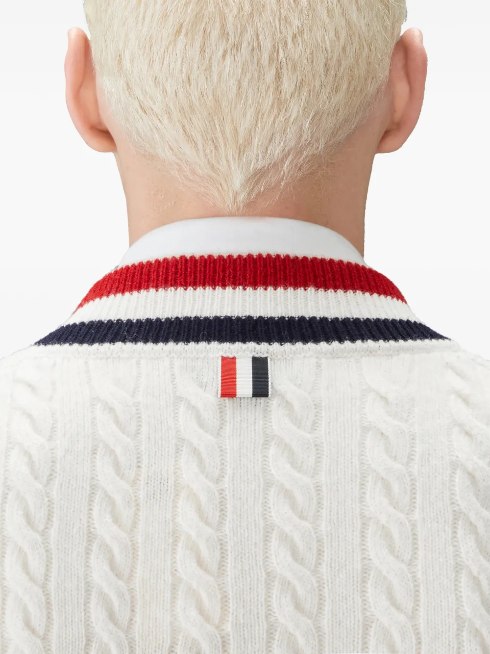 Thom Browne Wollen top met RWB-streep Wit