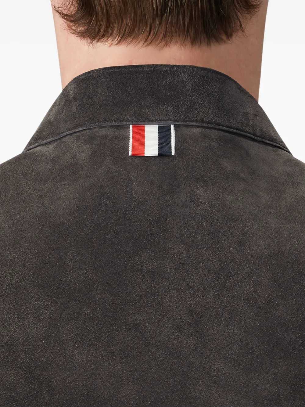 Thom Browne Leren racerjack Grijs