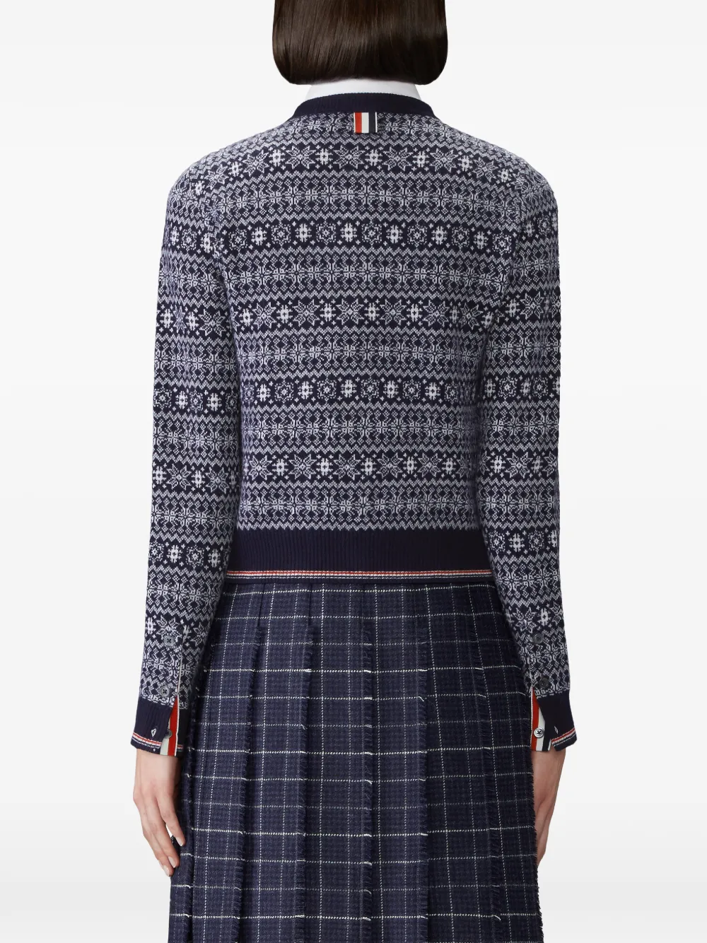 Thom Browne Vest van merinowol en jacquard met sneeuwvlok Blauw