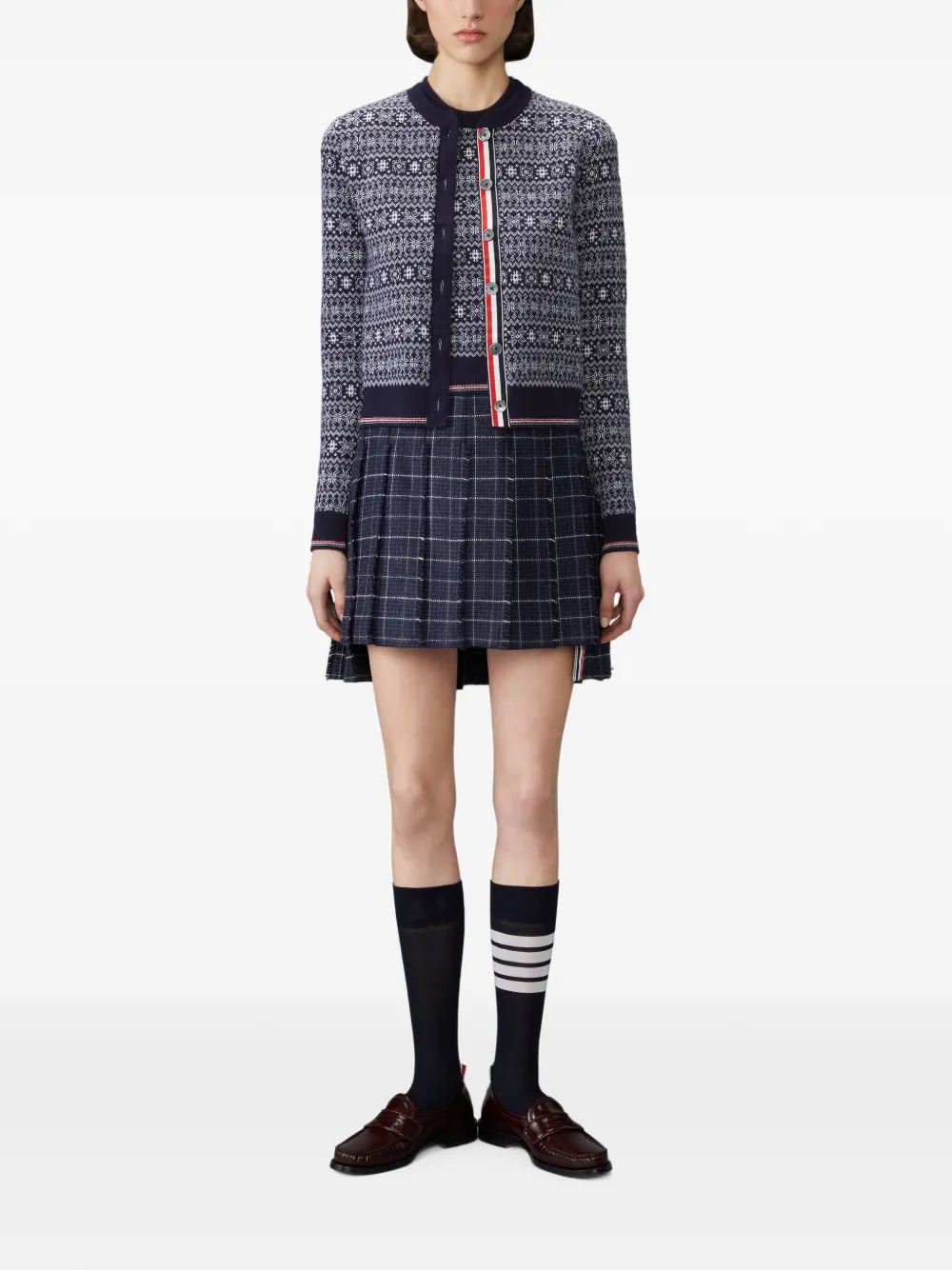 Thom Browne Vest van merinowol en jacquard met sneeuwvlok Blauw
