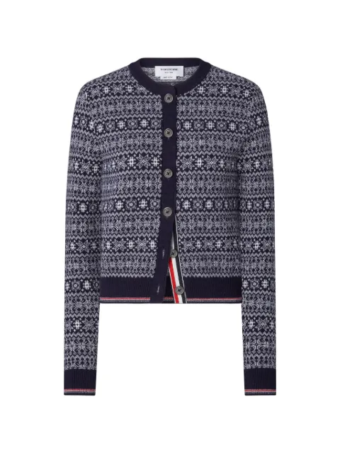 Thom Browne merino wool jacquard snowflake cardigan