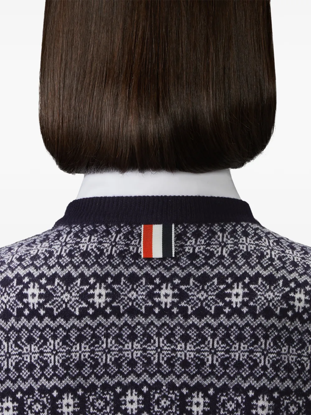 Thom Browne Vest van merinowol en jacquard met sneeuwvlok Blauw