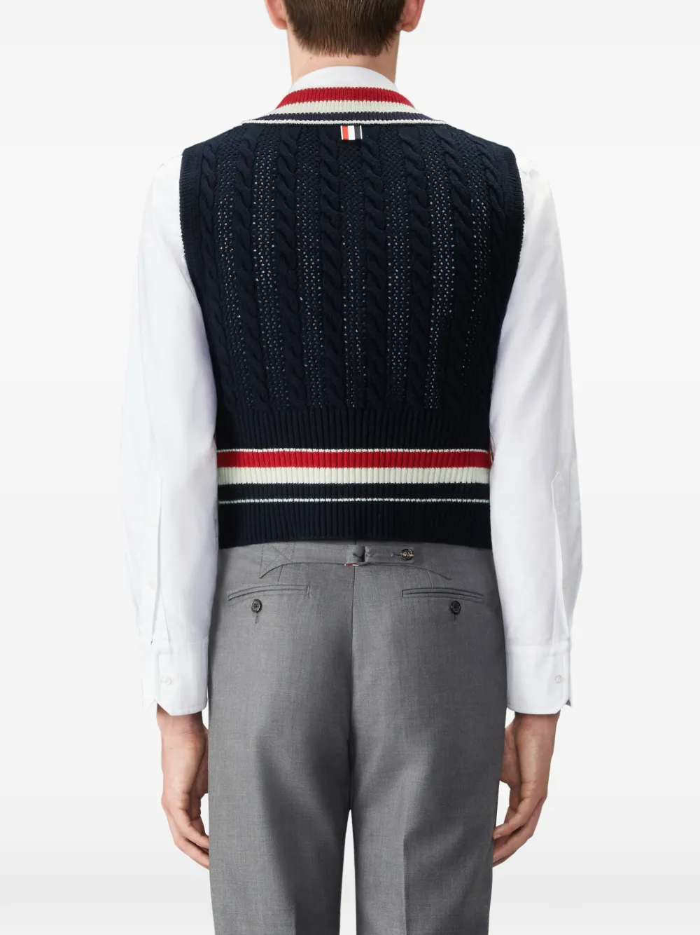 Thom Browne Wollen spencer met RWB-streep Blauw