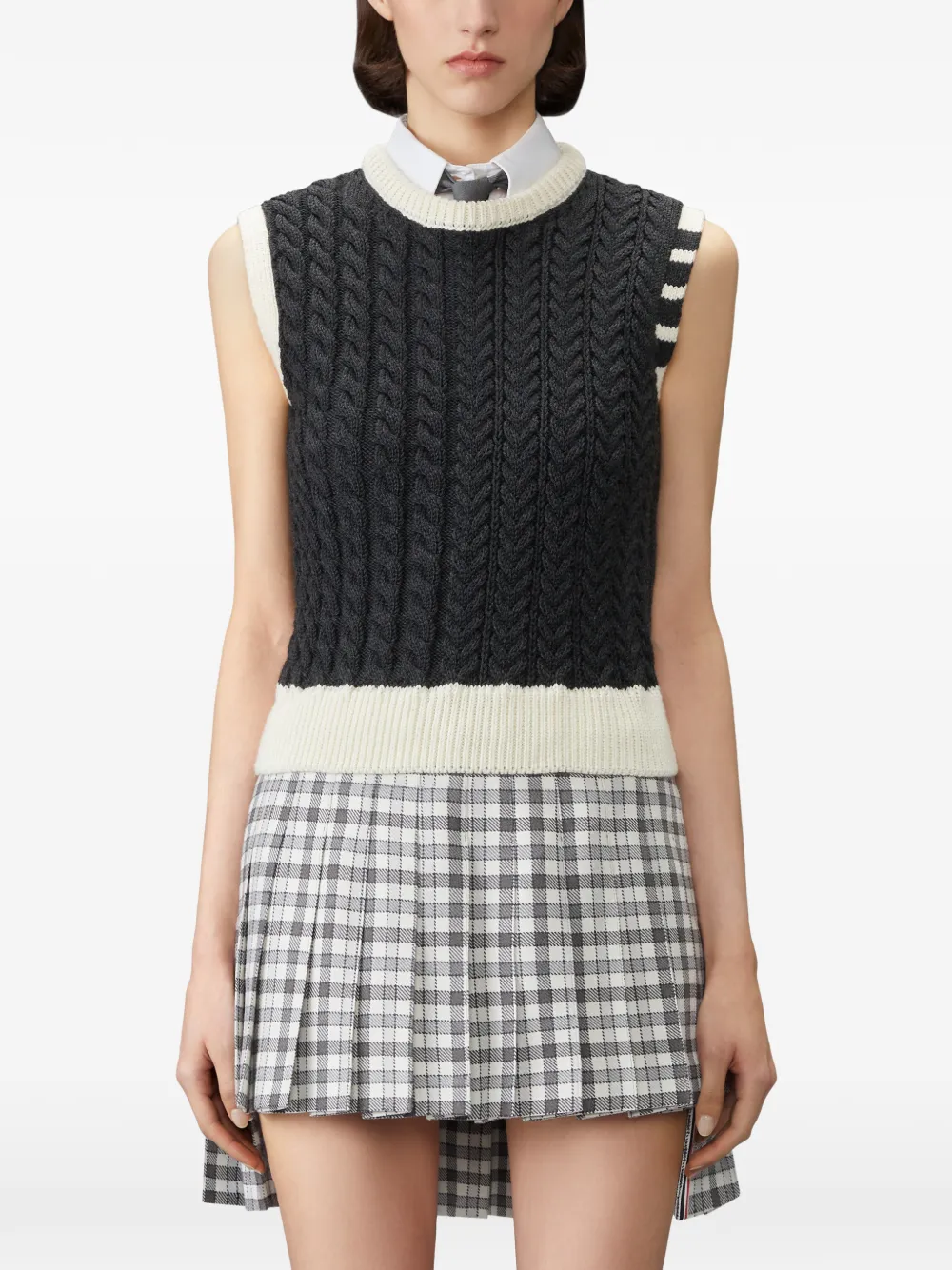 Thom Browne Aran kabelvormige top van merinowol Grijs