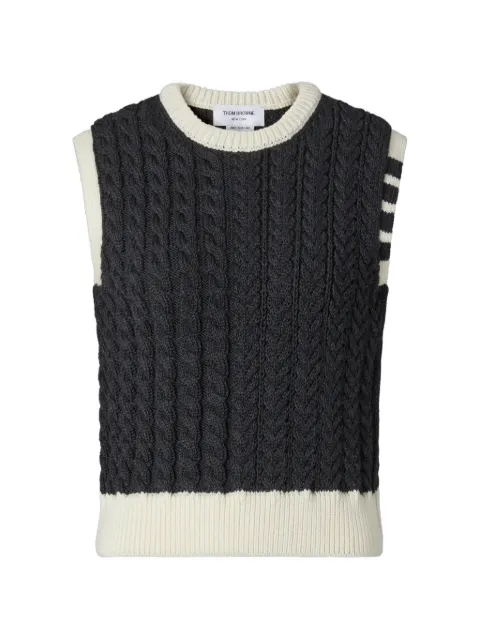Thom Browne merino wool Aran cable shell top