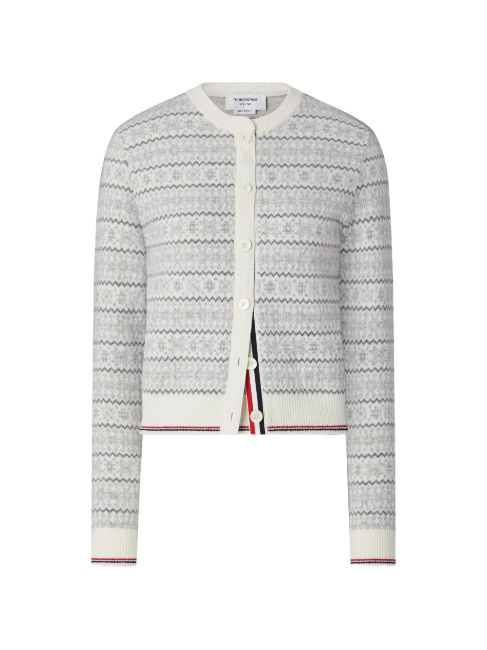 Thom Browne merino-wool jacquard snowflake cardigan