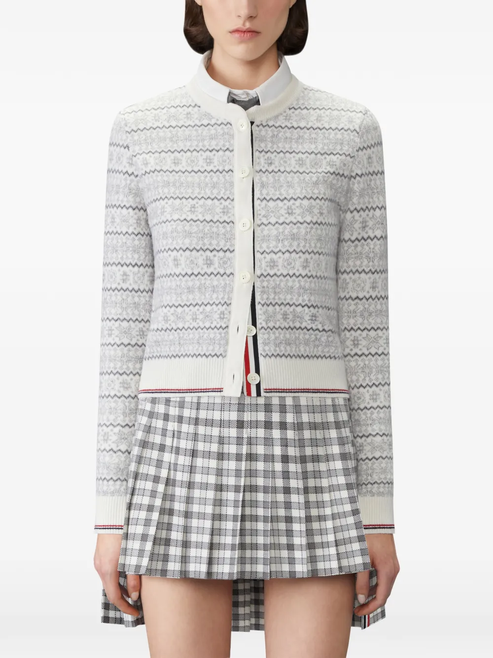 Thom Browne Vest van merinowol-jacquard met sneeuwvlok Wit