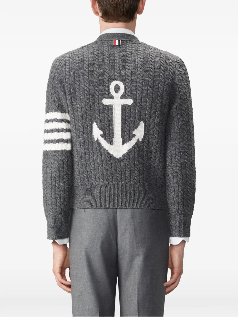 Thom Browne 4-Bar intarsia vest van merinowol Grijs