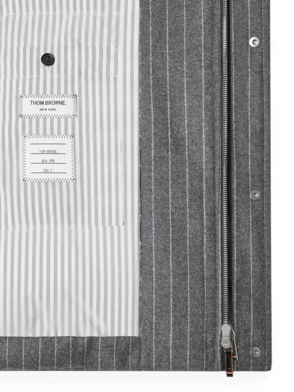 Thom Browne 65 flanellen cropped voetbalparka Grijs