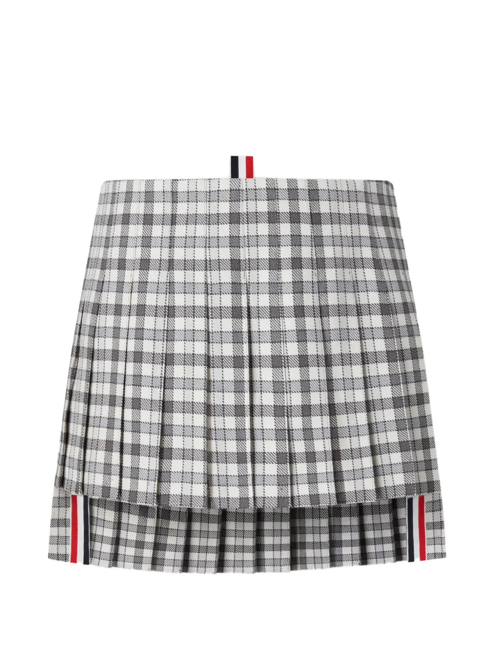 Thom Browne Gunclub Heavy Twill Low-rise Pleated Mini Skirt In White