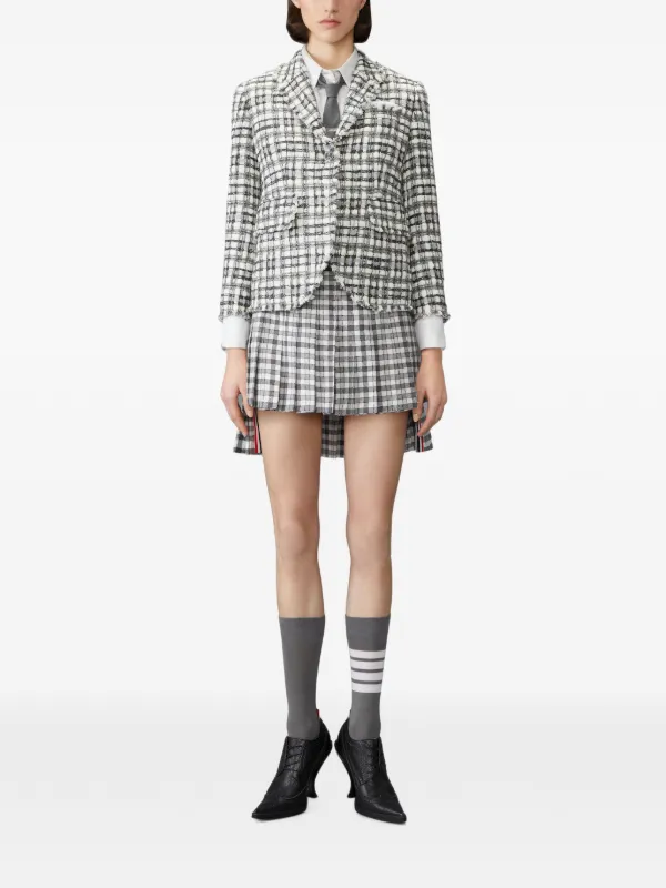 Thom Browne Gunclub Heavy Twill Low-rise Pleated Mini Skirt in White