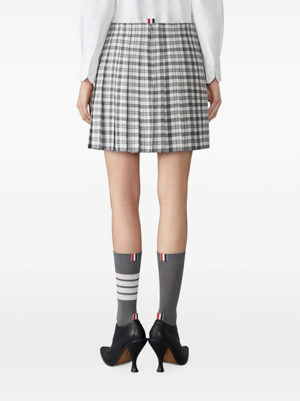 Thom Browne Gunclub Heavy twill low-waist geplooide mini-rok Wit