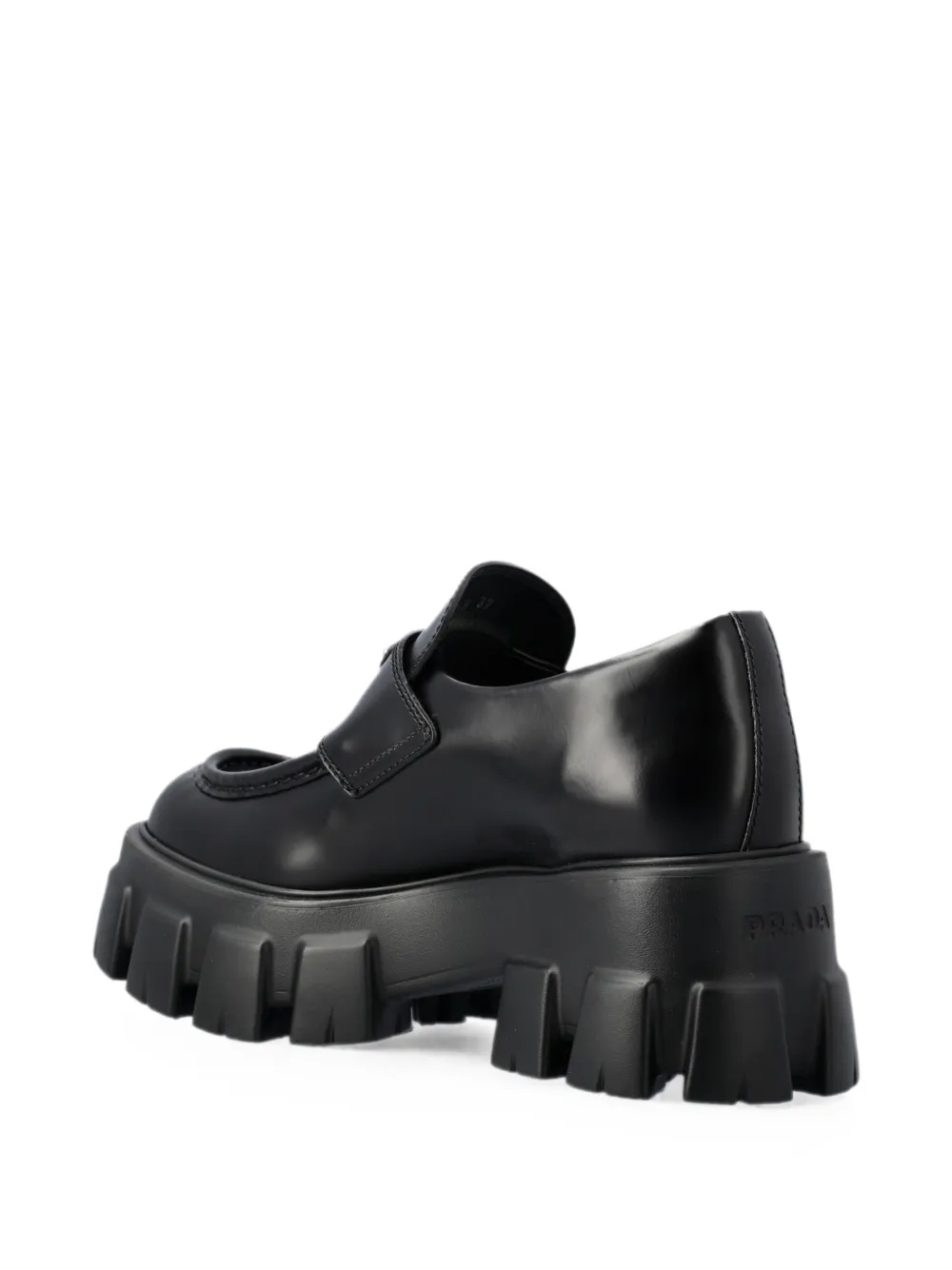 Prada Monolith brushed leather loafers Zwart