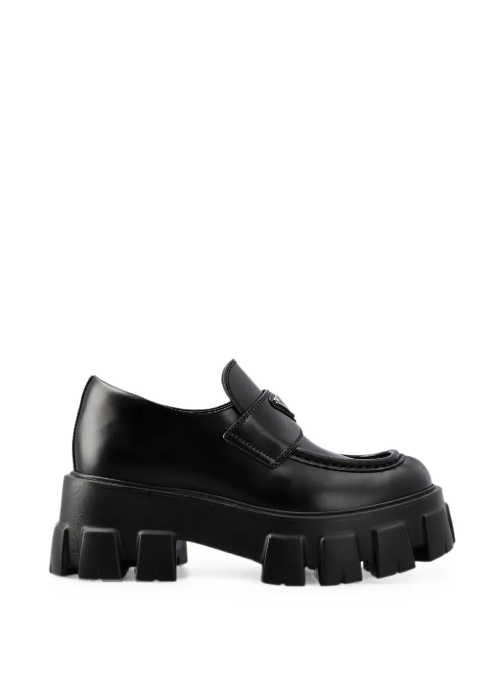 Prada Monolith brushed leather loafers - Nero