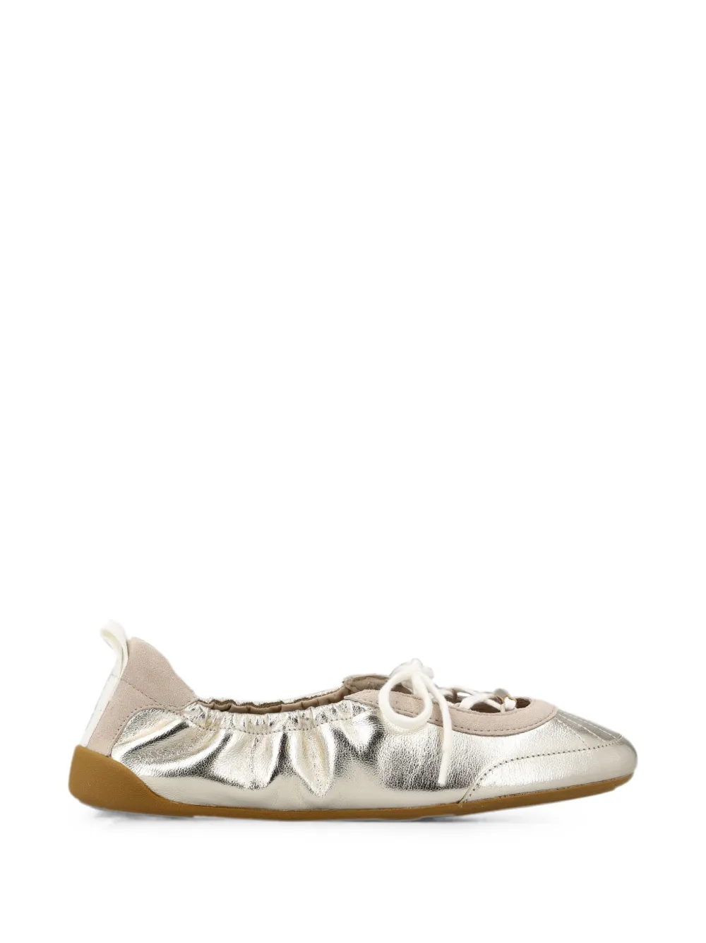 Chloé metallic lace-up ballet flats - Oro